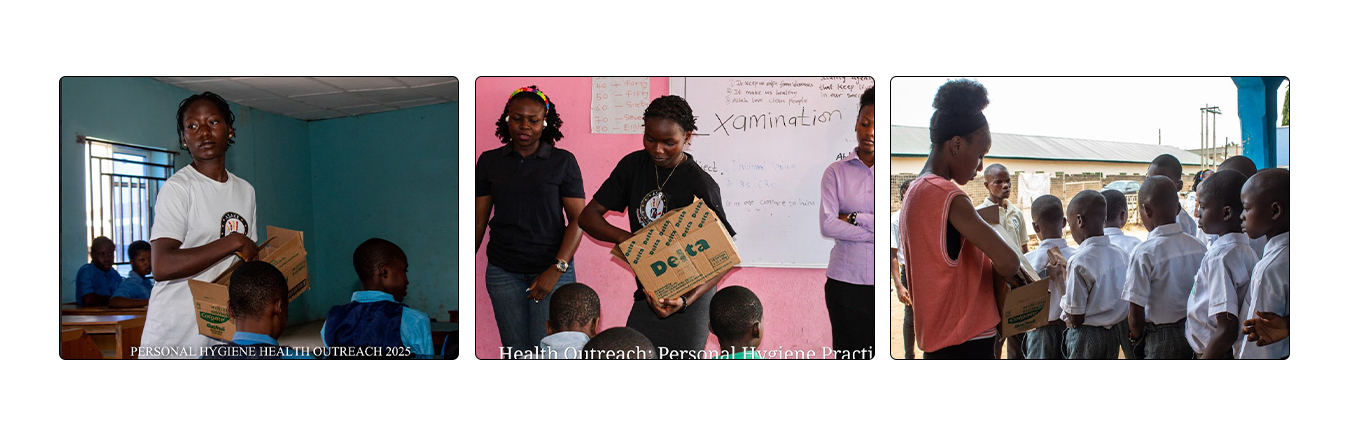 Asake Empowerment Foundation distributing hygiene kits to students in Ilorin, Nigeria